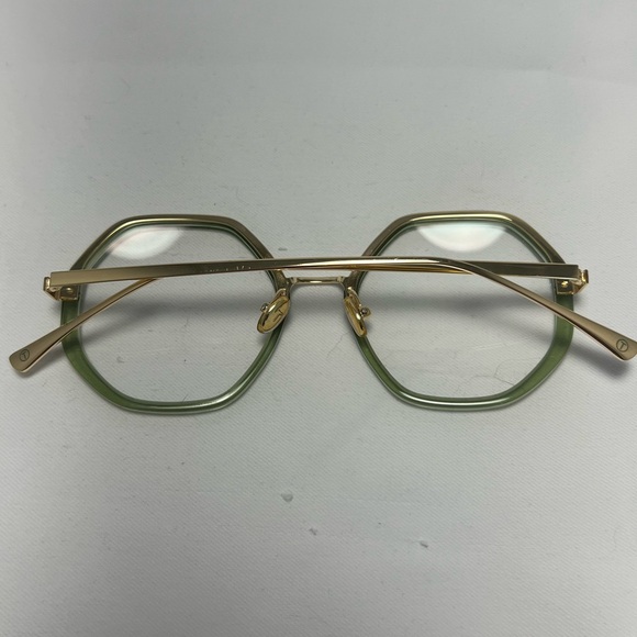 Tijn Tica Palace Green Geometric Eyeglasses with Case - Picture 13 of 13